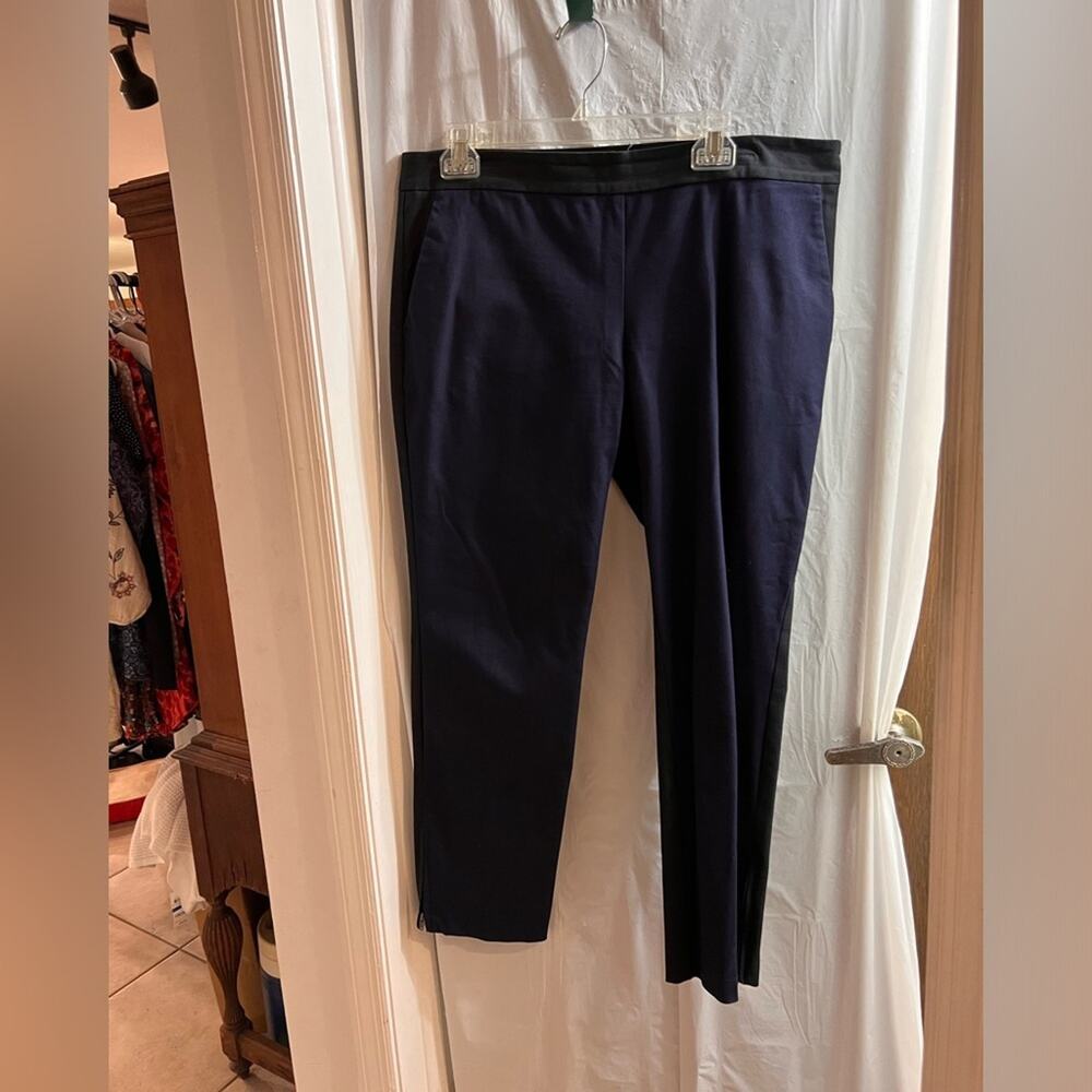 Eileen fisher two tone black blue office wear pants size medium